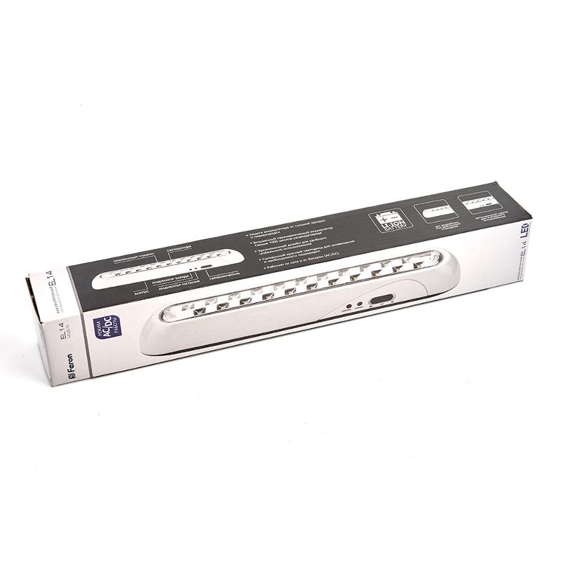 Светильник аварийного освещения аккумуляторный EL14 22 LED AC/DC Li-ION батарея, белый 350 *50*55 мм | 12634 | FERON — миниатюра 7