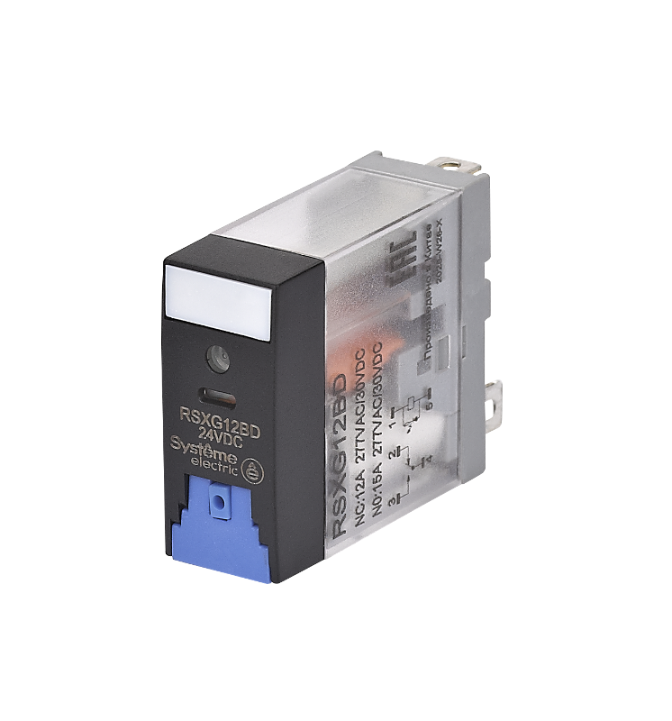 Реле 12A 1CO 24VDC тест кнопка LED | RSXG12BD | SE — Systeme Electric