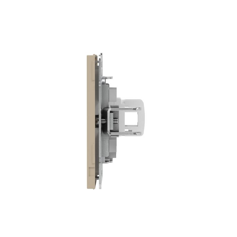 Компьютерная розетка RJ-45 без шторки, кат.5е одинарная, KANT, ванильный марципан | 7015663 | DKC — миниатюра 4