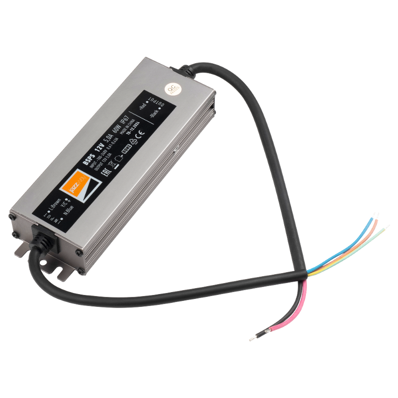 Драйвер для светодиодной ленты LED BSPS  12V5,0A=60W (new) влагозащищенный IP67 | 3329273A | Jazzway — Jazzway