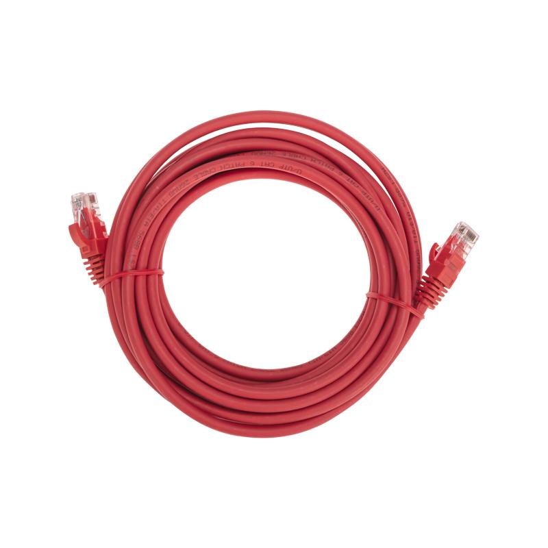 Патч-корд U/UTP CAT 6, RJ45-RJ45, 26AWG, LSZH, красный, 5м REXANT | 02-0293-5 | REXANT — фото 1 | Sento