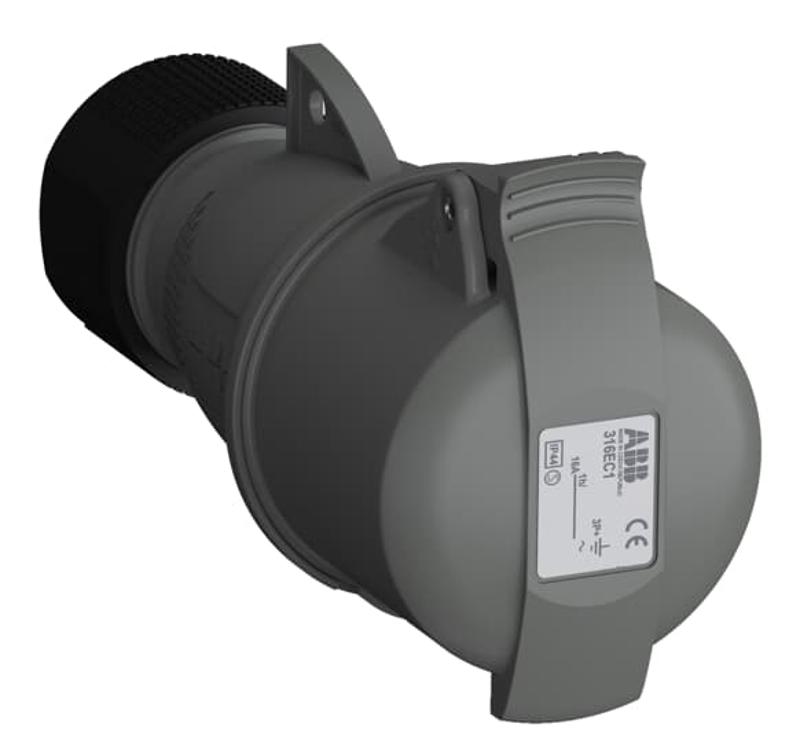 Розетка кабельная Easy&Safe 316EC1,16А,3P+E,IP44,1ч|2CMA102007R1000| ABB — ABB