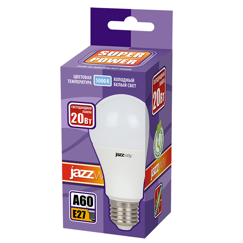 Лампа светодиодная PLED- SP A60 20w E27 5000K 230/50 | .5009462A | Jazzway — миниатюра 2