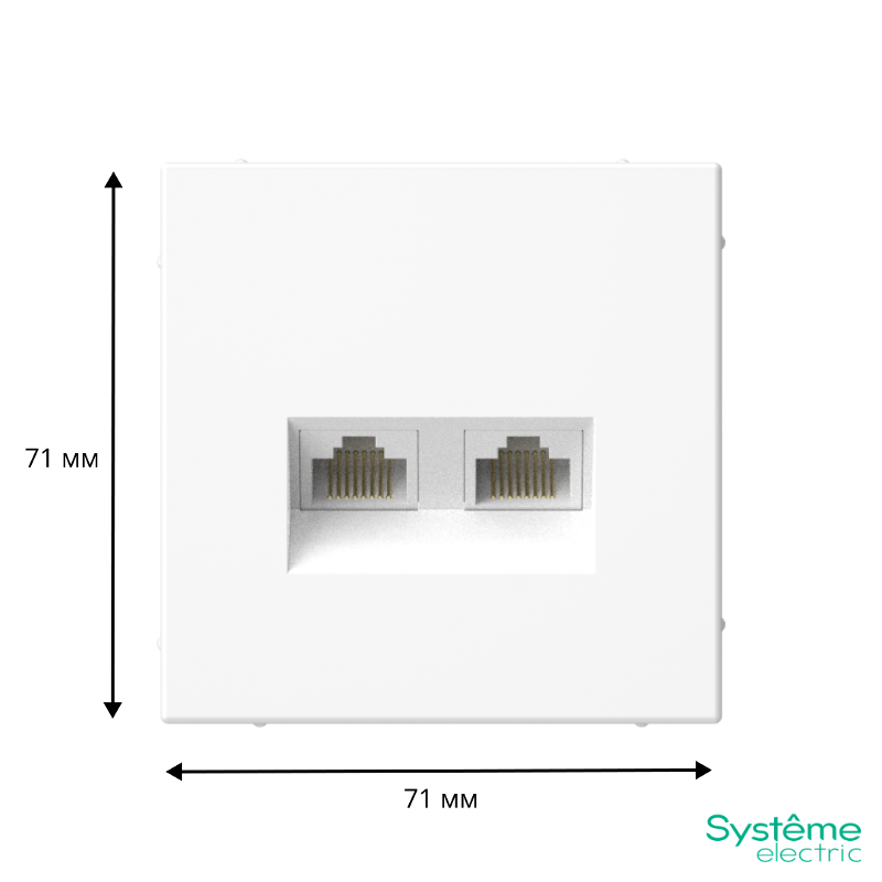 ArtGallery Белый Розетка двойная компьютерная RJ45+RJ45, кат. 5е, механизм | GAL000185 | SE — миниатюра 3