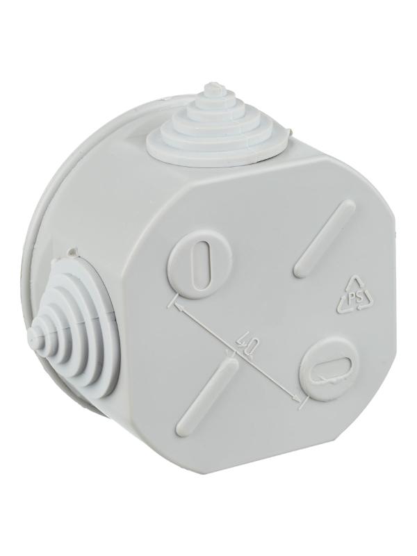 Коробка распределительная КМ41237 для о/п d75х40 мм IP44 (RAL7035, 4 гермоввода) | UKO11-075-040-000-K41-44 | IEK — миниатюра 3