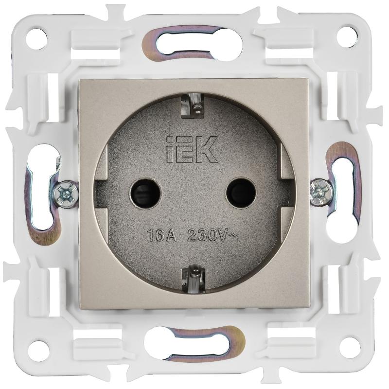 SKANDY Розетка с з/к/ш 16А б/к SK-R06Sh шампань | SK-R14-16-1-K37 | IEK — миниатюра 2