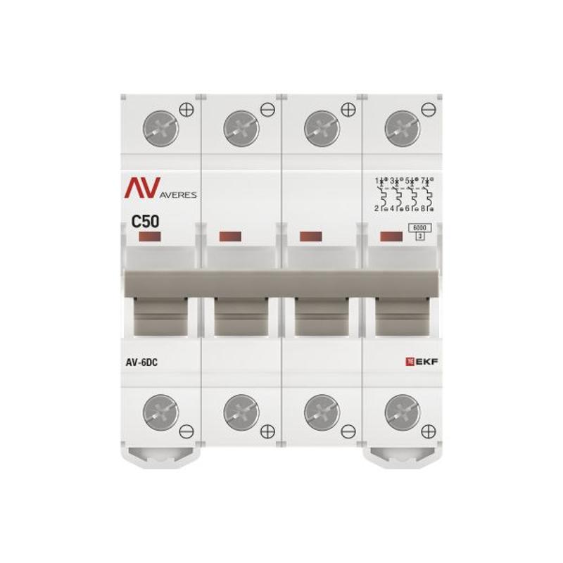 Выключатель автоматический четырехполюсный AV-6 DC 50А C 6кА AVERES | mcb6-DC-4-50C-av | EKF — миниатюра 9