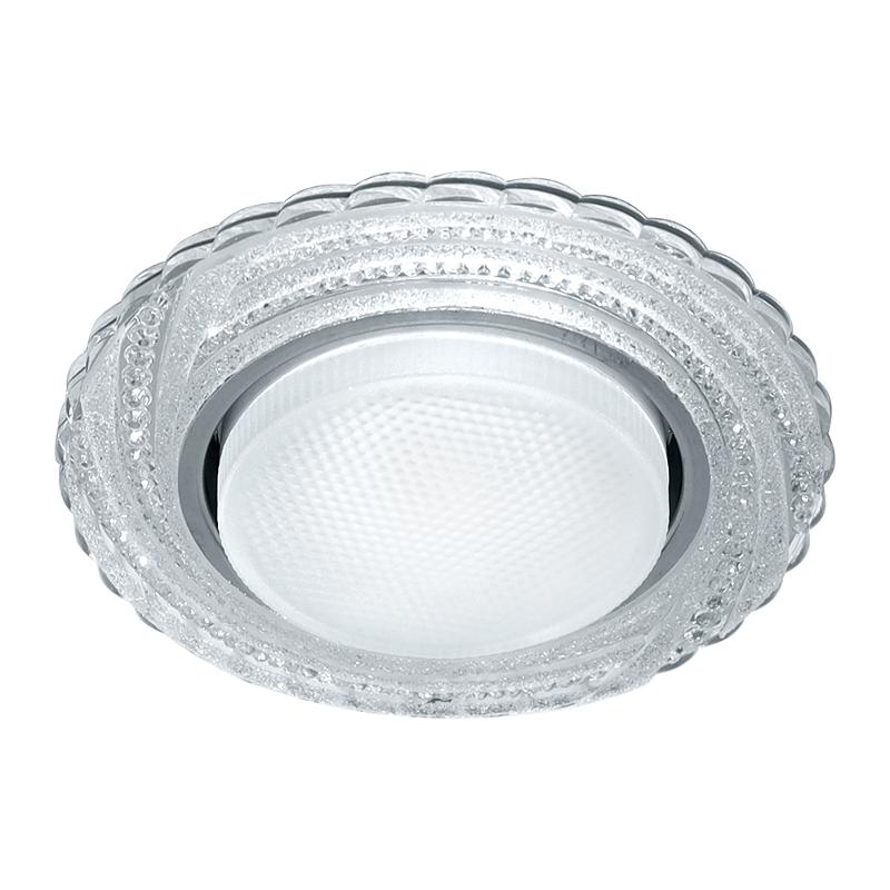 Светильник потолочный встраиваемый со светодиодной подсветкой 20LED*2835 SMD, 15W GX53, без лампы, прозрачный, хром CD4037 RGB с др-ром в/компл | 4190 — Feron