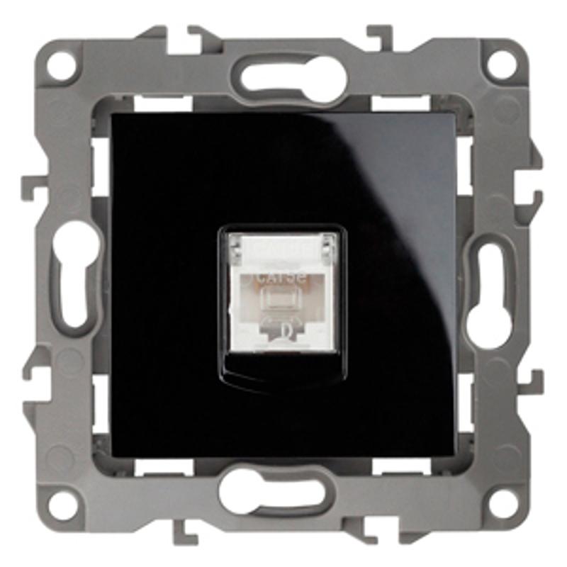 Розетка информационная 12-3107-06 RJ45,  чёрный  |Б0014728 | ЭРА — миниатюра 2