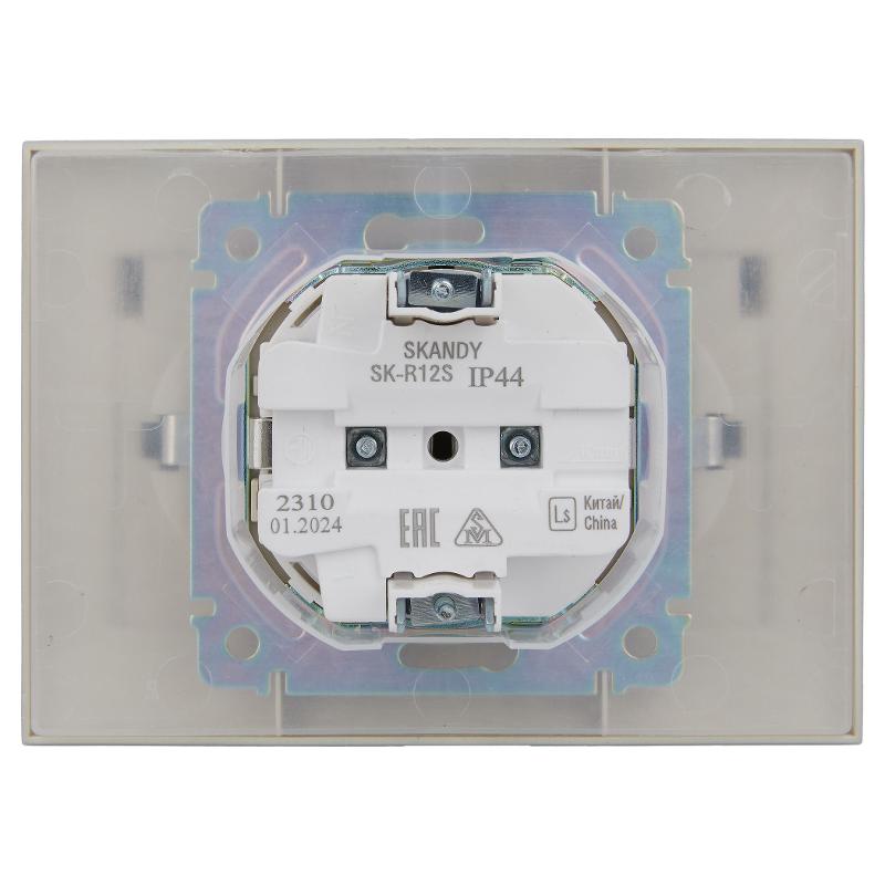SKANDY Розетка 2-местная с кр. 16А в сб IP44 SK-R12S серебряный | SK-R26-16-44-K23-F | IEK — миниатюра 3