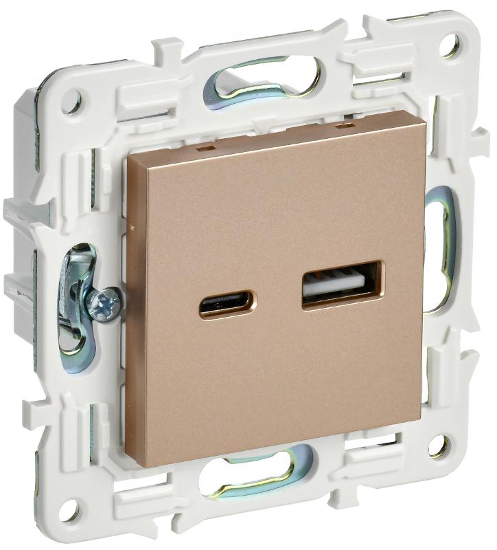 SKANDY Розетка USB A+C 3,1А SK-R14Sa песочный | SK-U22-D31-K98 | IEK — IEK (ИЭК)