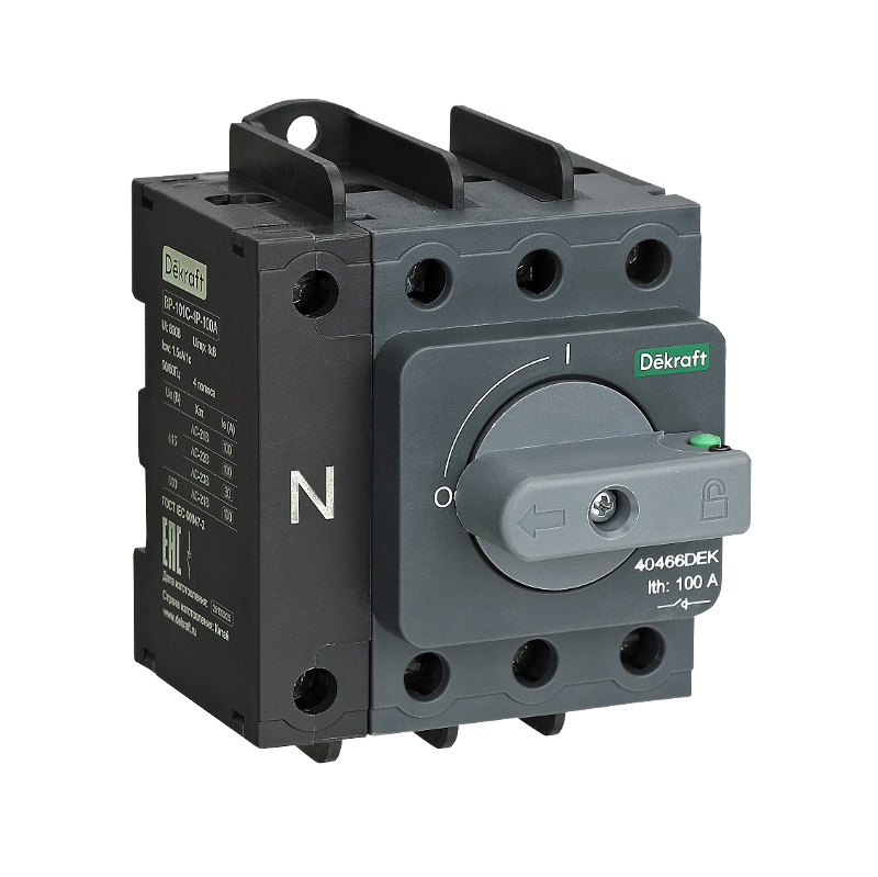 Выключатель-разъединитель 63А 4Р ВР-101С | 40421DEK | Dekraft — фото 1 | Sento