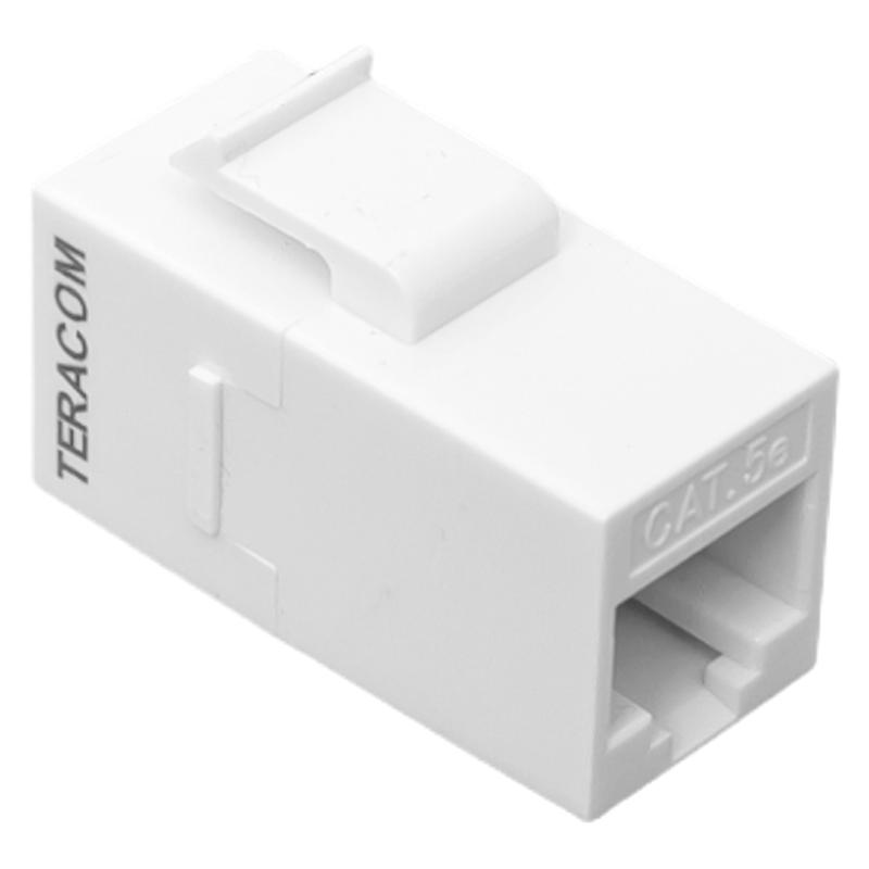 Адаптер проходной TERACOM Cat.5E неэкранированный RJ45-RJ45 тип Keystone белый | TRC-INLC-KSTN-5EUTP-WH | EKF — миниатюра 2