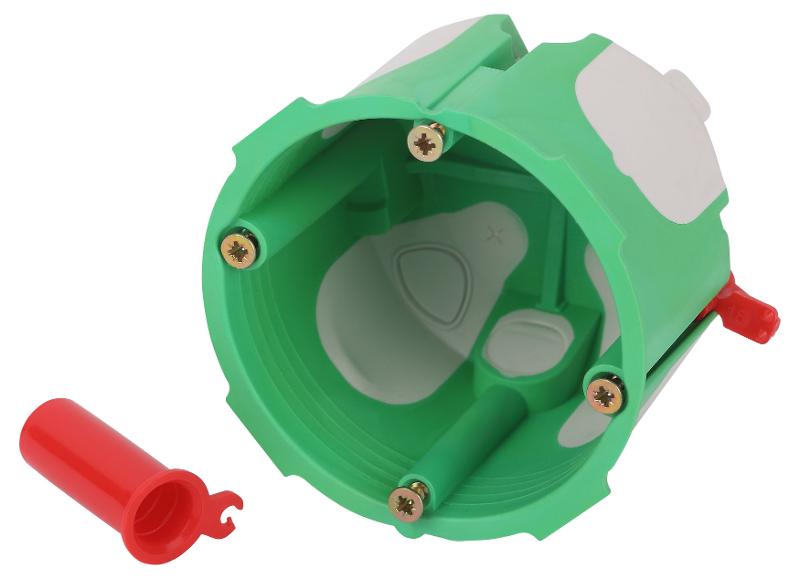 Коробка установочная  KUU-68-55-unibox двухкомпонентная универсальная зеленая 68х55мм UniBox саморезы IP30 | Б0068231 | ЭРА — миниатюра 2