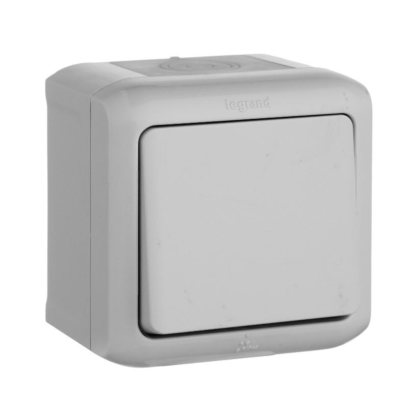 Quteo Серый Кнопка 1-клавишная IP44 6А | 782335 | Legrand — Legrand