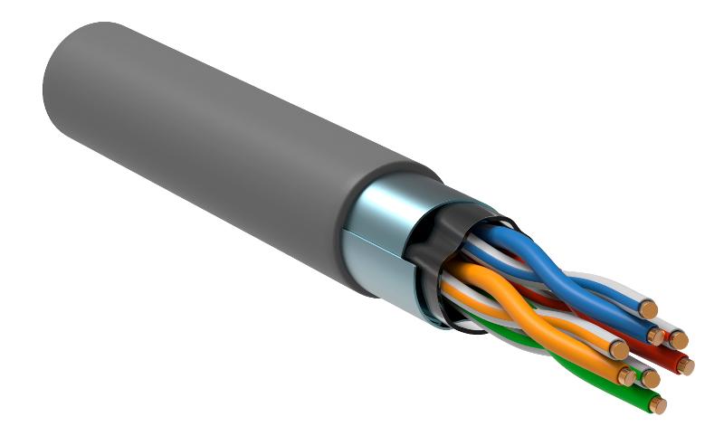 Кабель связи витая пара F/UTP, кат.5E 4x2х24AWG solid, LSZH, 305м, серый | LC1-C5E04-321 | ITK — ITK