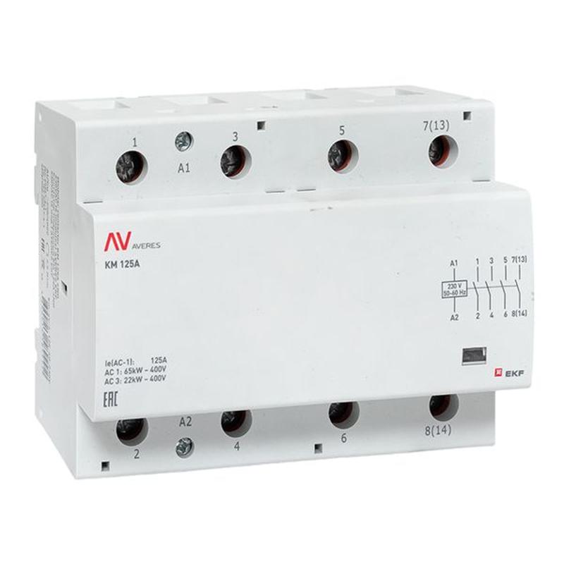 Контактор модульный КМ 100А 4NO 230VAC (6 мод.) AVERES | km-av-6-100-40-230V | EKF — миниатюра 1