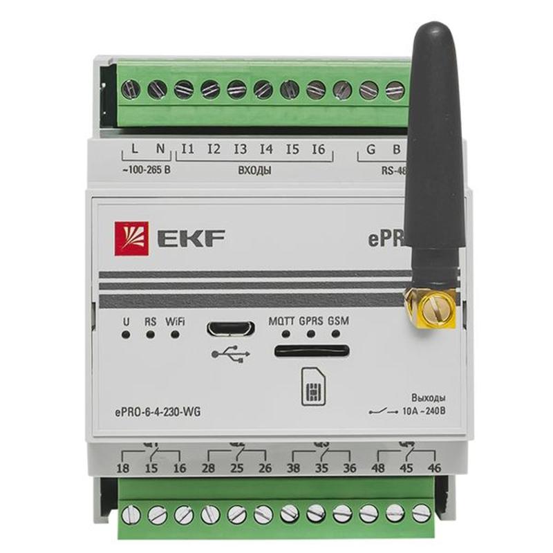 Контроллер базовый ePRO 24 удаленного управления 6вх\4вых 230В WiFi GSM с внешней антенной PROxima | ePRO-6-4-230-WG1 | EKF — миниатюра 22