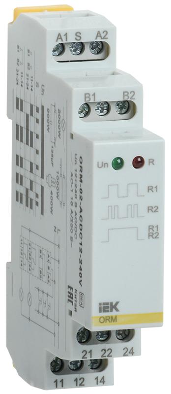 Импульсное реле ORM. 2 конт. 12-240 В AC/DC | ORM-02-ACDC12-240V | IEK — IEK (ИЭК)