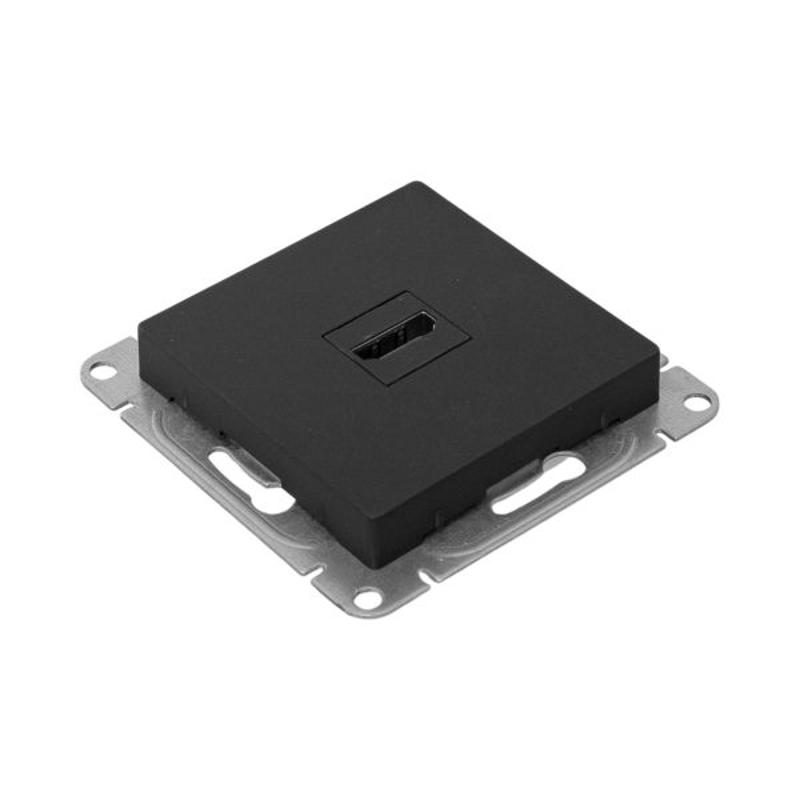 Механизм розетки HDMI, чёрный Эпика EKF | UP1-SOB-HDMI | EKF — миниатюра 9