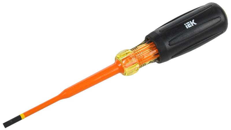  Отвертка диэлектрическая SLIM SL4,0х100 Т3 ARMA2L 5 | A2L5-SC31-T3-SL-40-100 | IEK — IEK (ИЭК)