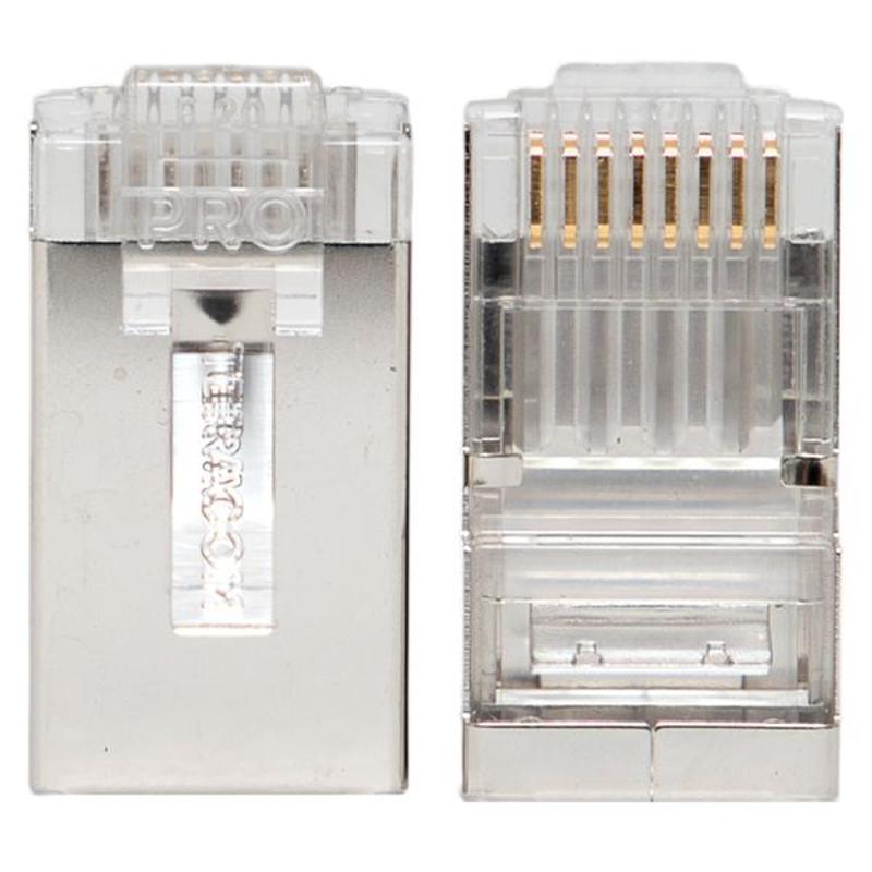 Коннектор RJ-45 TERACOM PRO экранированный 8P8C 30мкд Cat.6 (упак.20шт) | TRP-PLUG-6FTP-20 | EKF — миниатюра 7