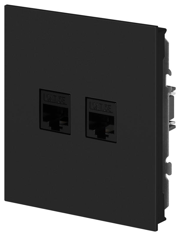 Розетка Arktik 16-3108-05 информационная двойная 2XRJ45 антрацит | Б0070488 | ЭРА — миниатюра 3