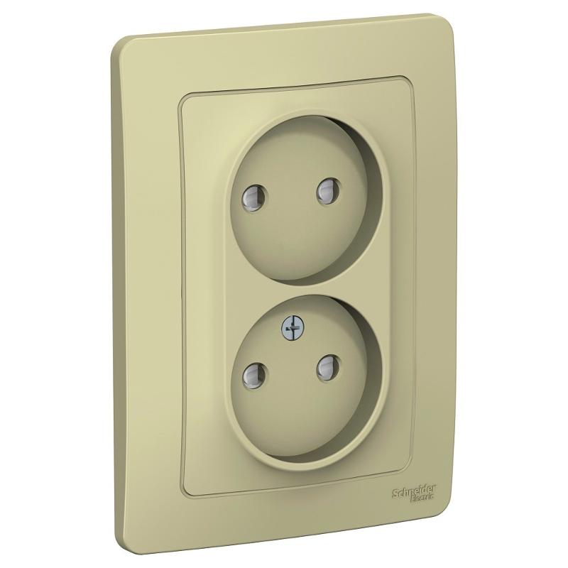 Blanca Бежевый С/У Розетка 2-ая без з/к со шт., 16А, 250В | BLNRS000127 | SE — Systeme Electric