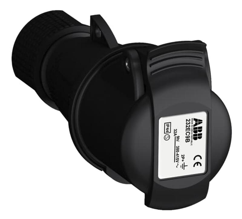 Розетка кабельная Easy&Safe 232EC9B,32А,2P+E,IP44,9ч,черн|2CMA103596R1000| ABB — ABB