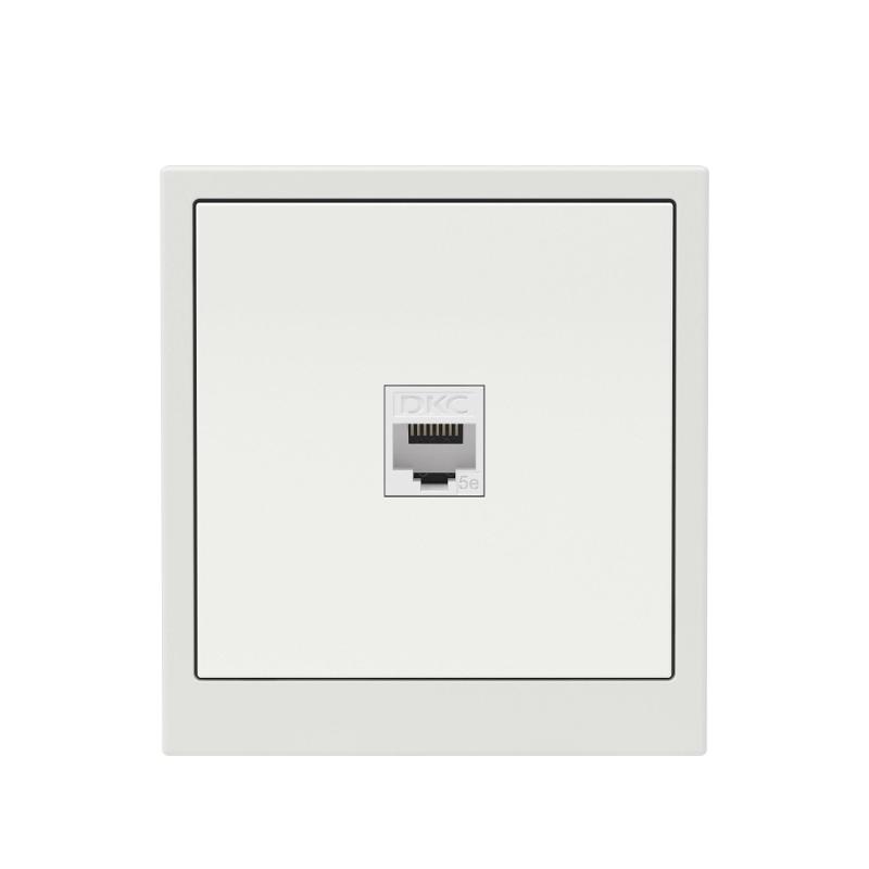 Компьютерная розетка RJ-45 без шторки, кат.5е одинарная, KANT, белый песок | 7010663 | DKC — миниатюра 6
