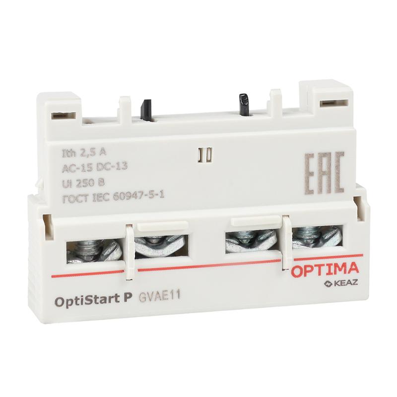 Блок контактов фронтальный OptiStart ME GVAE11 | 354832 | КЭАЗ — КЭАЗ (Курский электроаппаратный завод)