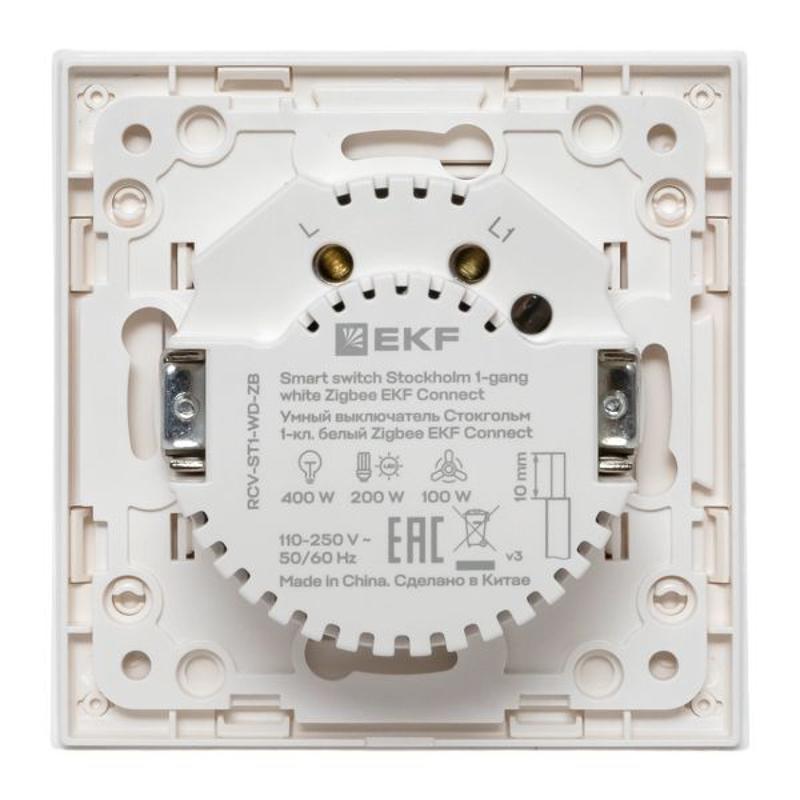 Умный выключатель Стокгольм 1-кл. белый Zigbee Сonnect | RCV-ST1-WD-ZB | EKF — миниатюра 19