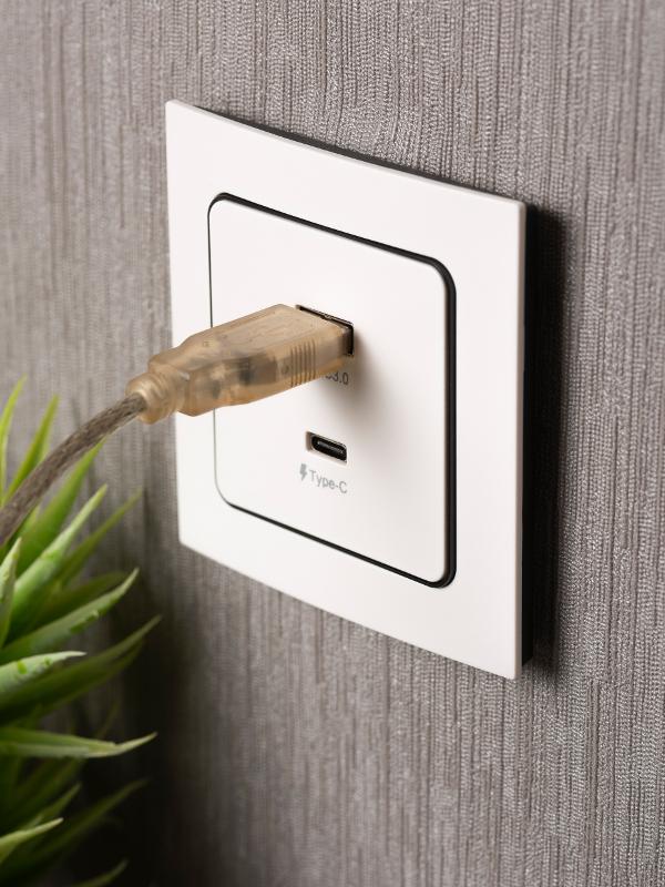 Стокгольм Механизм Розетки с 2USB type-A + type-C белый PROxima | EYR-2USB-type-C | EKF — миниатюра 9