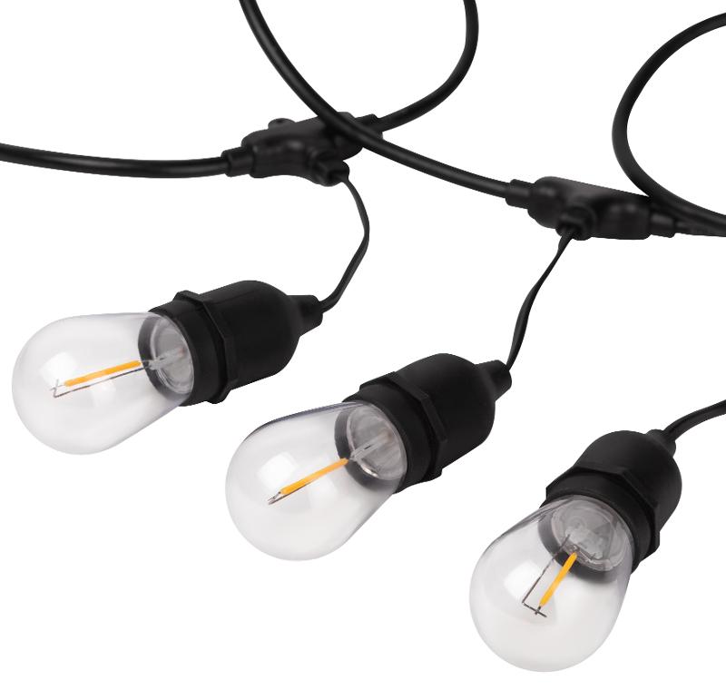 Гирлянда нить Филамент, ERABL-FIL1 4,5 м, длина провода 60 см, 10 LED, теплый белый, E27, каучук, 220В, IP44 | Б0056017 | ЭРА — миниатюра 1