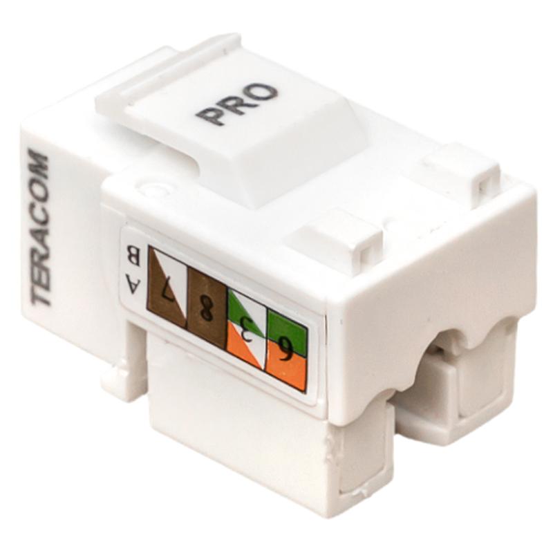 Модуль Keystone TERACOM PRO Cat.5E RJ-45 неэкранированный 110 IDC 90 градусов белый | TRP-KSTN-90D-5EUTP-WH | EKF — миниатюра 5