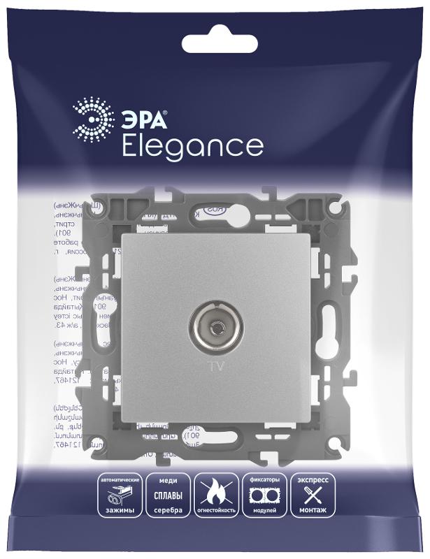 14-3101-03 Розетка TV одиночная, IP20, Эра Elegance, алюминий | Б0034292 | ЭРА — миниатюра 2