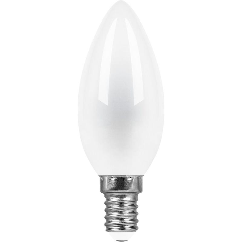 Лампа светодиодная LB-73 (9W) 230V E14 4000K филамент С35 матовая | 25957 | FERON — миниатюра 2