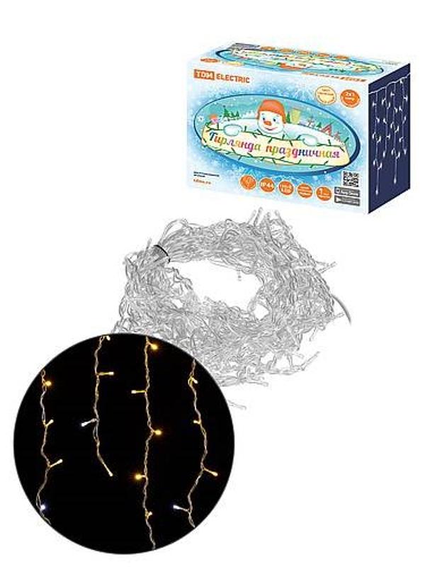 Гирлянда светодиодная "Бахрома" 2х1 м, 152LED, 3000К, мерц-е, посл. подкл, IP44, 250 В, | SQ0361-0099 | TDM — TDM ELECTRIC