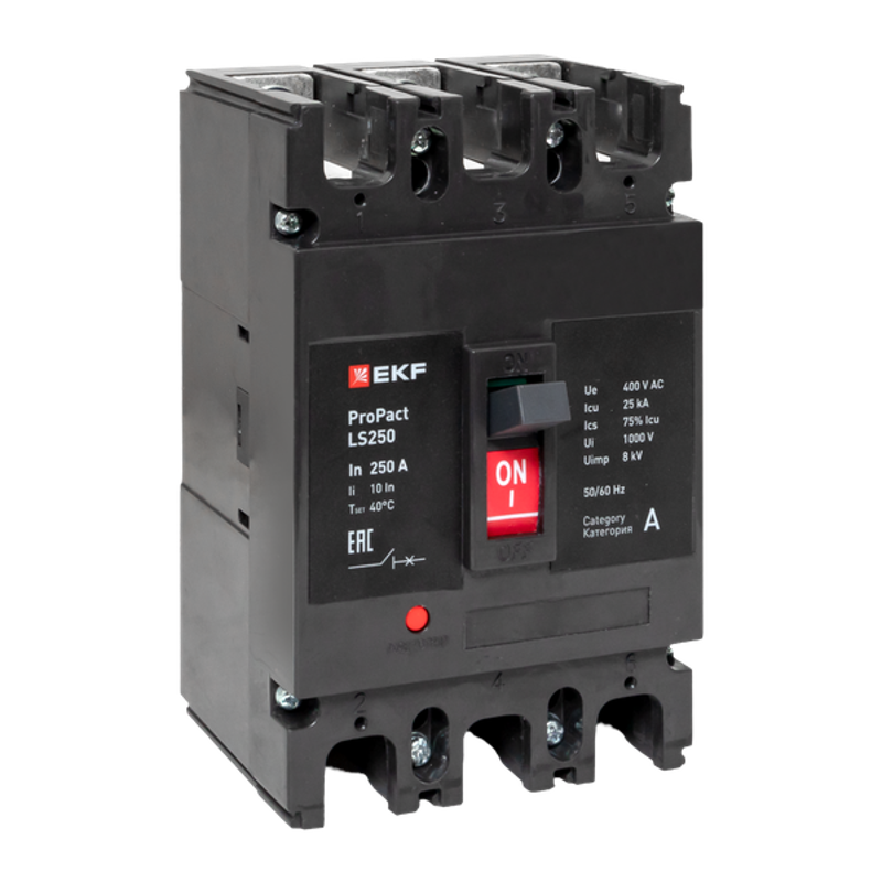 Выключатель автоматический LS250 25кА 3P 200А ProPact | mccb-250-25-3-200-ls | EKF — EKF