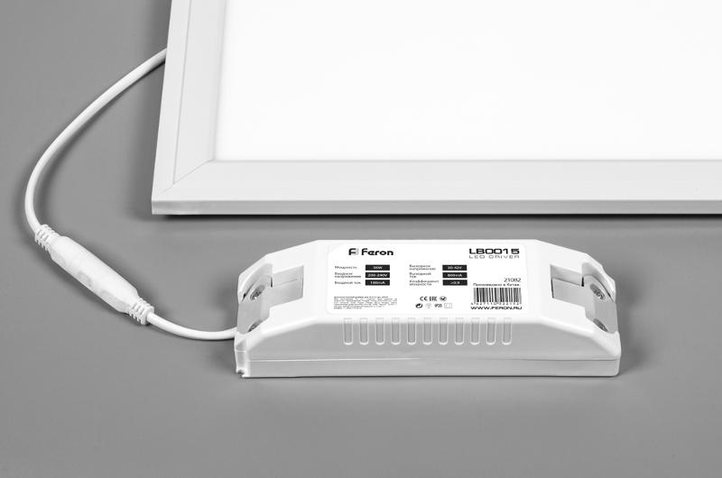 Светодиодная панель ультратонкая AL2113, 36W 4000К (белый), 230V, 2900Lm, IP40, корпус алюминий, матовый, 595*595*8 мм | 28769 | FERON — миниатюра 2