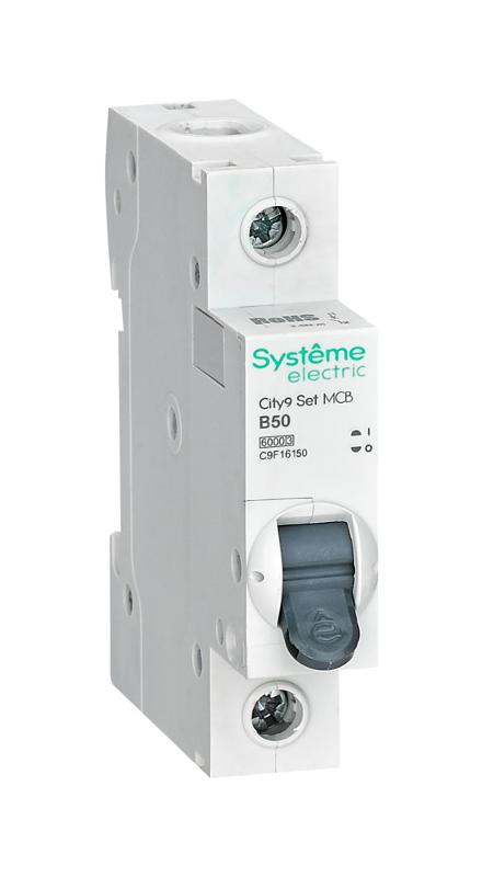 Выключатель автоматический однополюсный 50A B 6kA City9 | C9F16150 |Systeme Electric — Systeme Electric