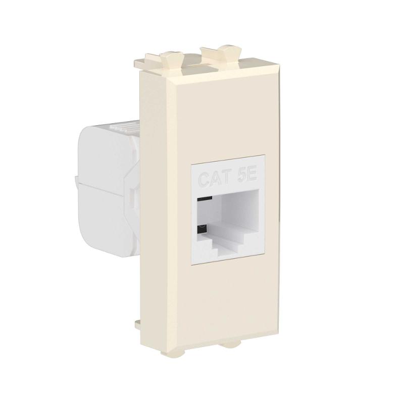 Компьютерная розетка RJ-45 без шторки модульная, кат.5е, "Avanti", "Ванильная дымка", 1 модуль | 4405661 | DKC — миниатюра 2