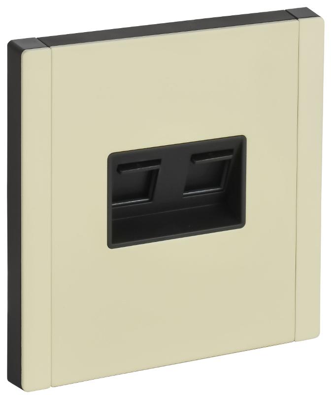 FORTE&PIANO Розетка комп. 2-ая RJ45 кат.5E FP833M металл серый сланец  | FP-K20-1-M-K41 | IEK — IEK (ИЭК)