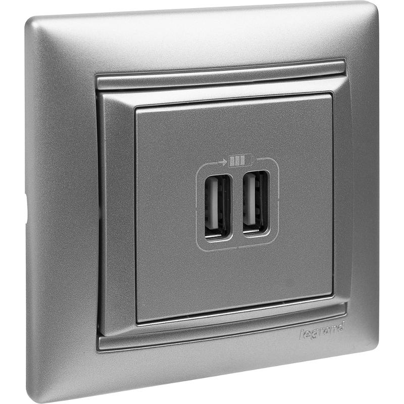 Valena Алюминий Розетка 2-ая USB — миниатюра 11