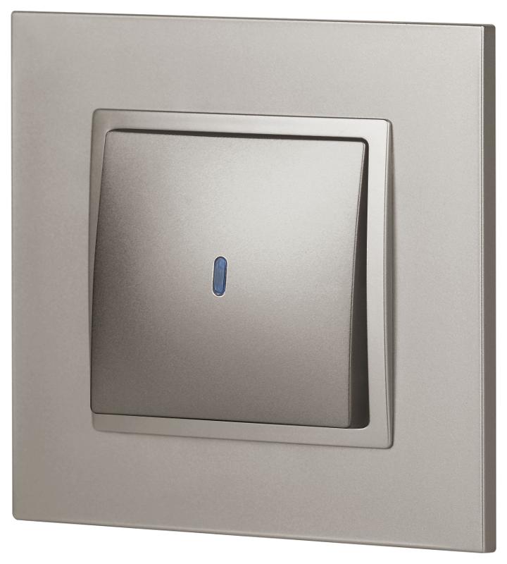 Выключатель Elegance 14-1102-16 с подсветкой, 10АХ-250В, титан | Б0065785 | ЭРА — миниатюра 4
