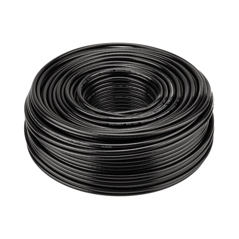 Кабель RG-6U, (64%), 75 Ом, 100м., OUTDOOR | 01-2202 | REXANT — миниатюра 1