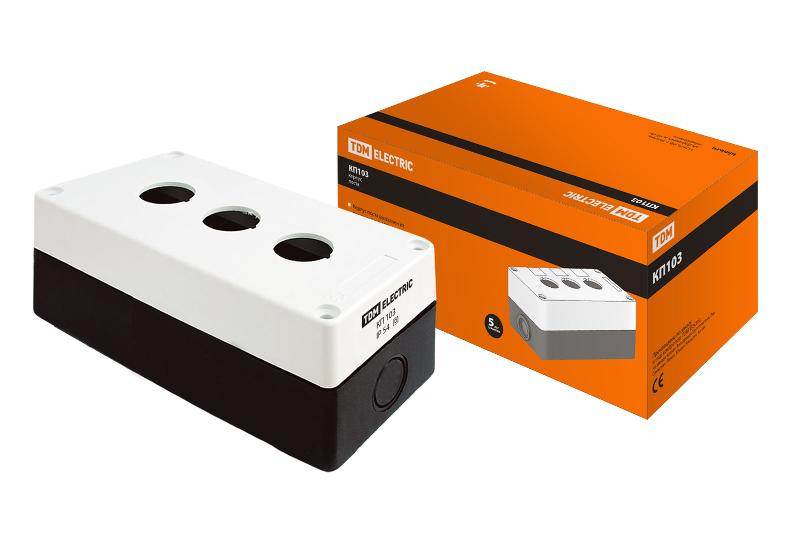 Корпус КП103 для кнопок 3места белый  | SQ0705-0003 | TDM — TDM ELECTRIC
