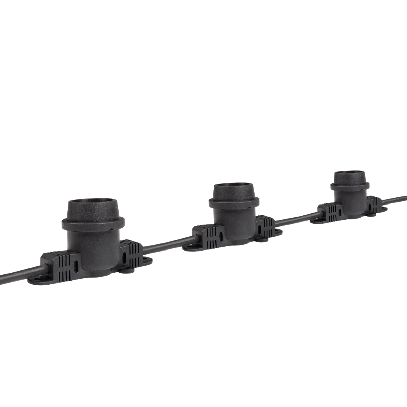 Уличная гирлянда белт-лайт PBL-S20/ L06+1.5 Black E27 (универс.крепл, без ламп) IP65 | .5040540A | Jazzway — Jazzway