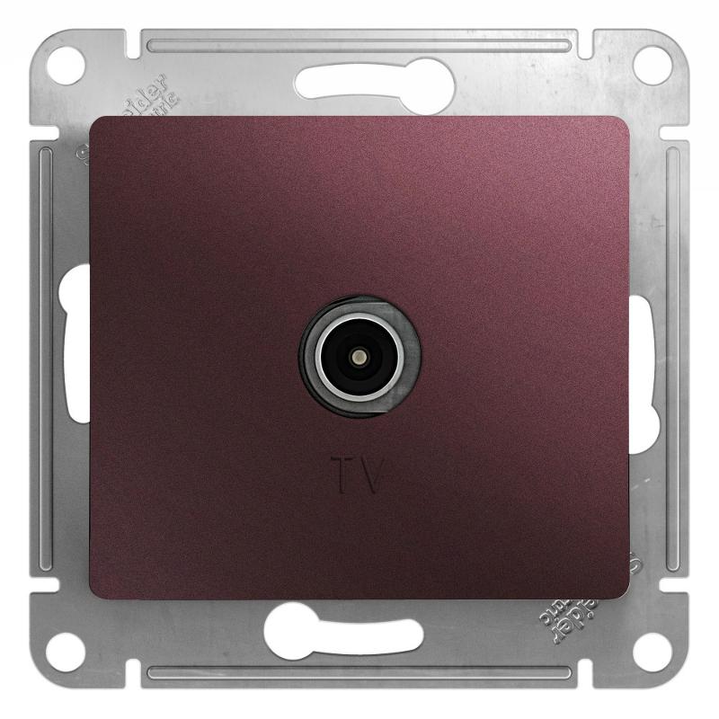 Glossa Баклажановый Розетка TV проходная 4DB | GSL001192 | SE — Systeme Electric