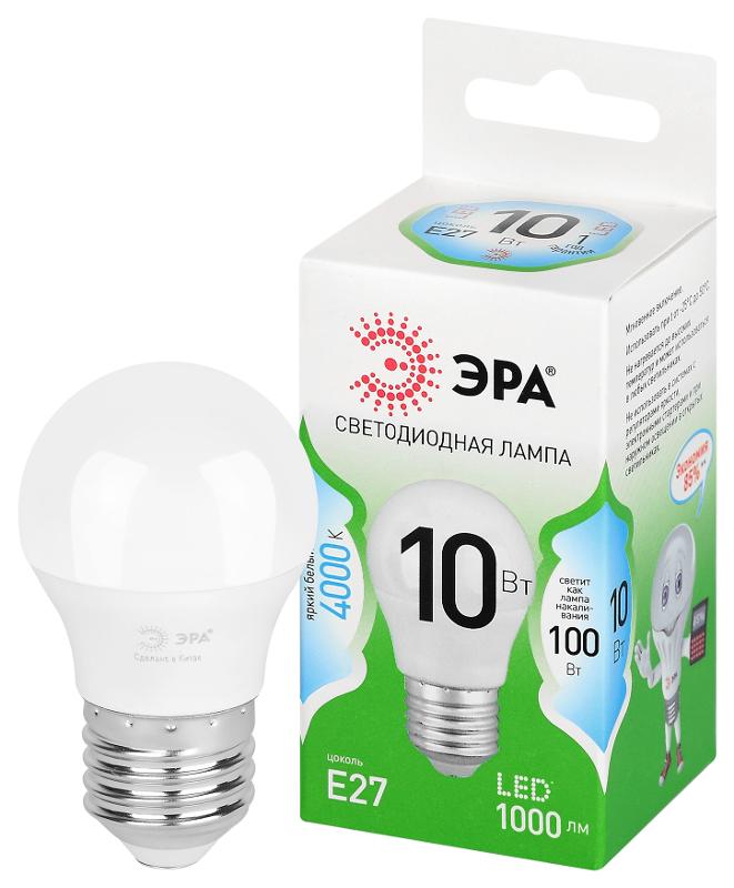 Лампа светодиодная  GREEN LINE LED P45-10W-840-E27 GL E27 10 Вт шар яркий белый свет | Б0067040 | ЭРА — ЭРА (Энергия света)